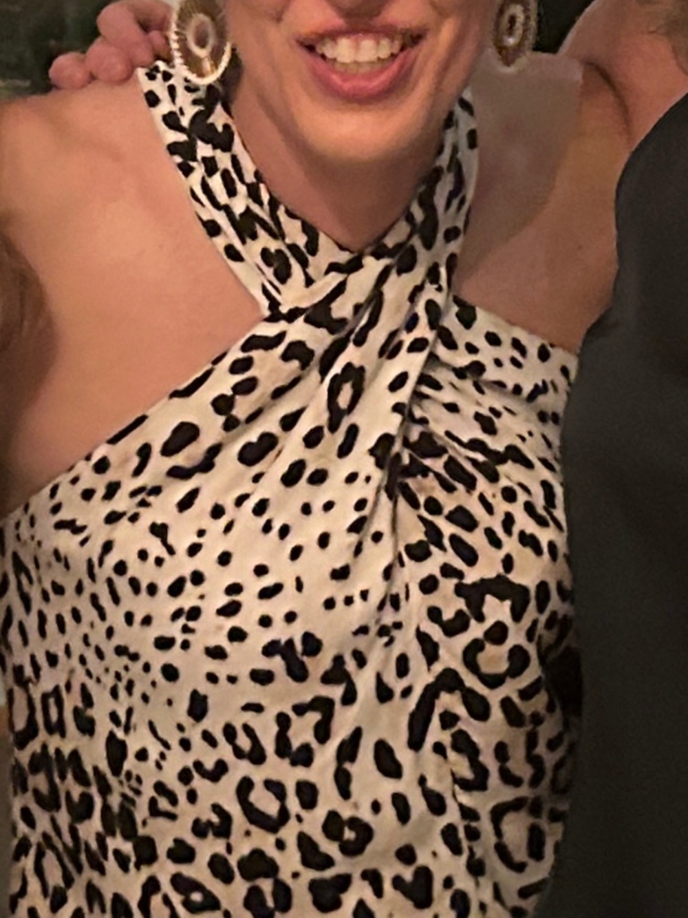 Fifteen Twenty - Cheetah Print Crossover Crepe Halter Top - Picture 8 of 8